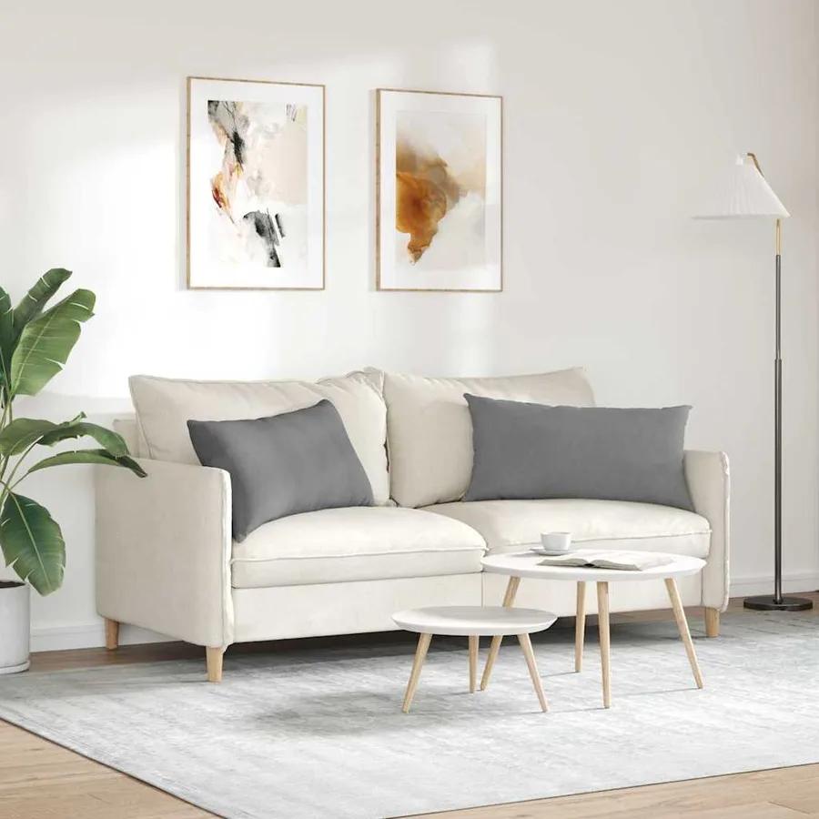 Coussins de canapé 2 pcs Gris foncé 80 x 40 cm tissu - 4