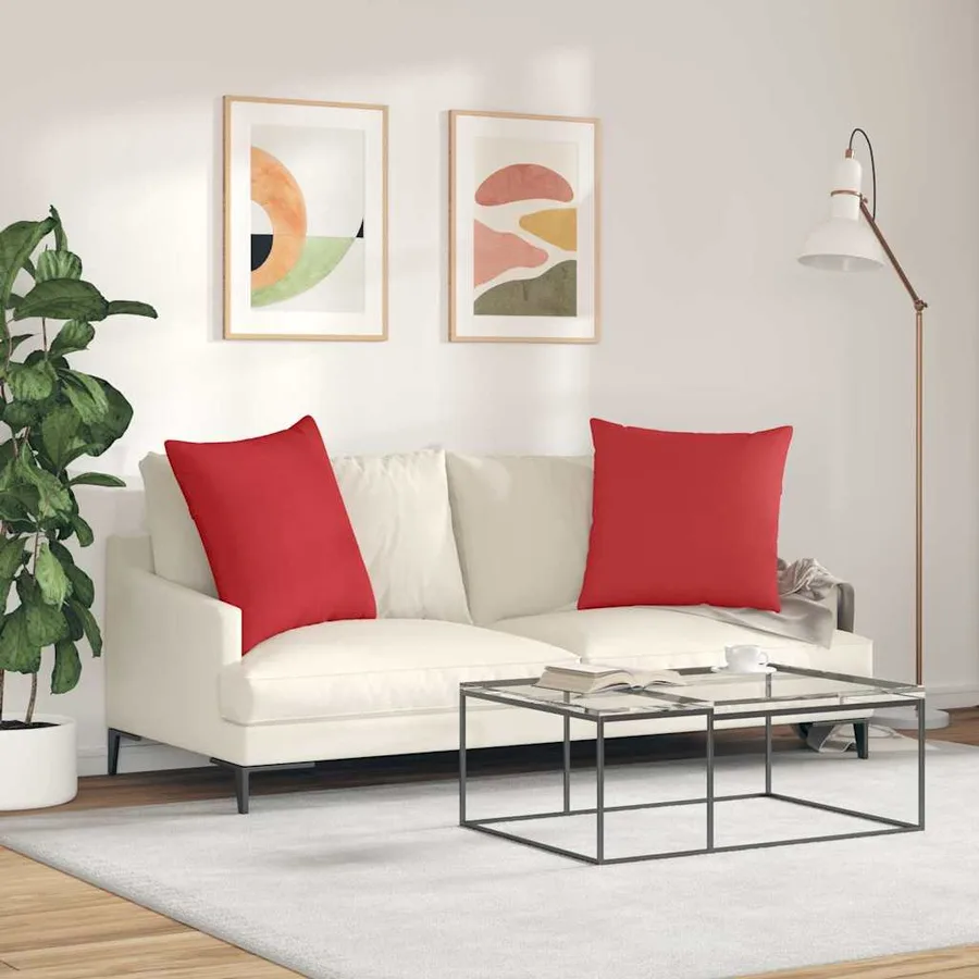 Coussins de canapé 2 pcs Rouge 80 x 80 cm tissu - 4