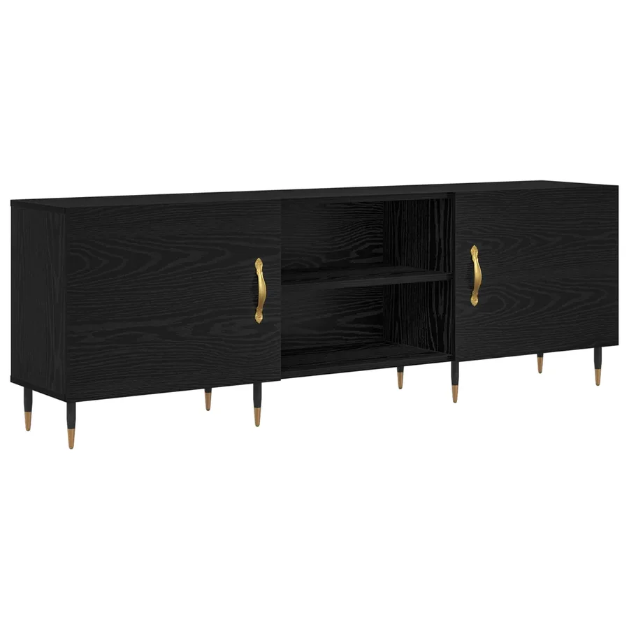 Meuble TV Chêne noir 150 x 30 x 50 cm Bois d'ingénierie - 2