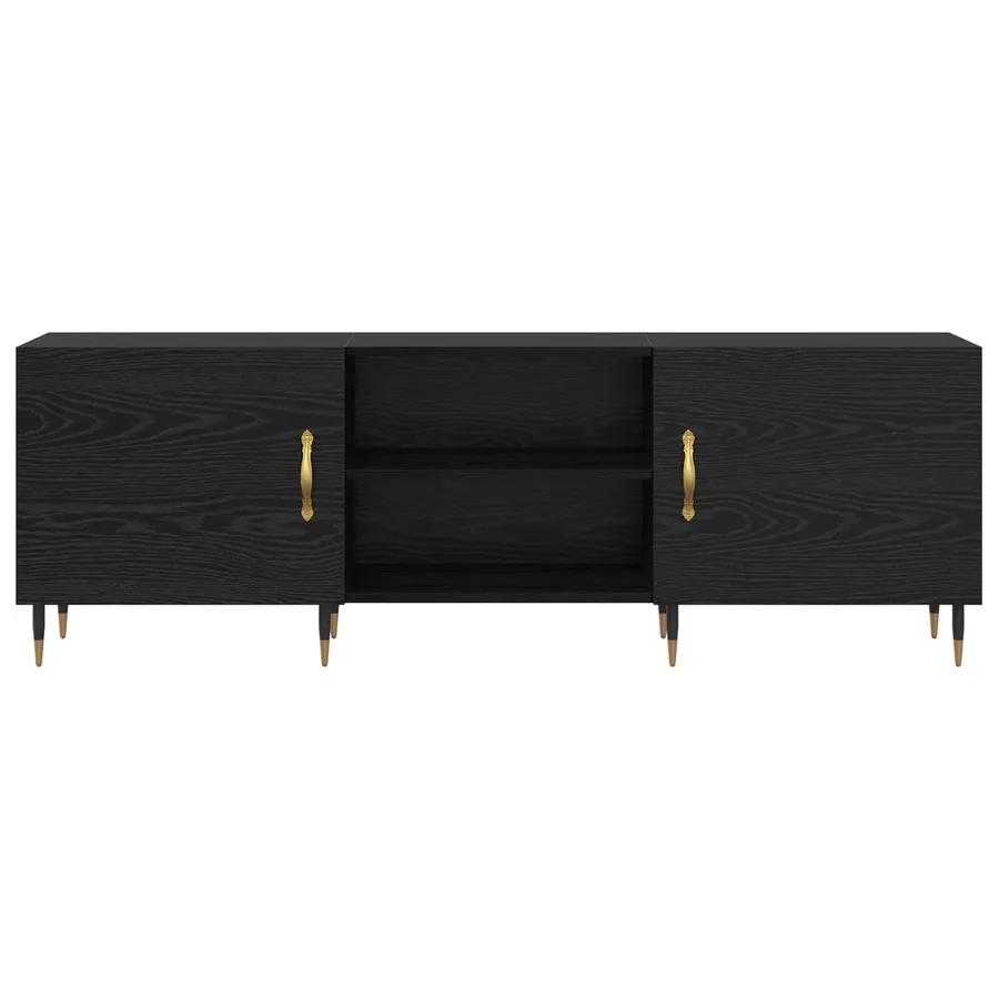 Meuble TV Chêne noir 150 x 30 x 50 cm Bois d'ingénierie - 6