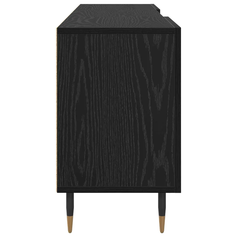 Meuble TV Chêne noir 150 x 30 x 50 cm Bois d'ingénierie - 7