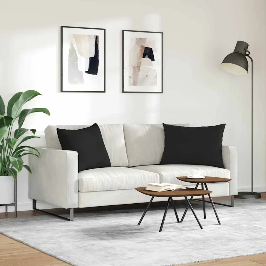 Coussins de canapé 2 pcs Noir 70 x 50 cm tissu - 4
