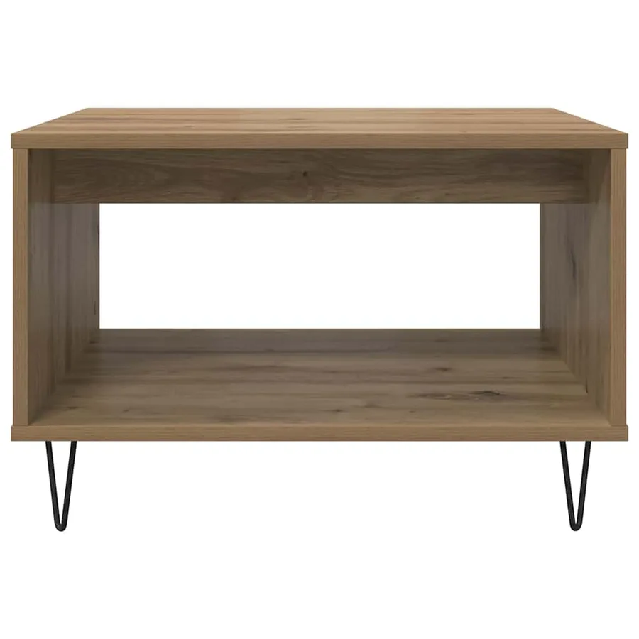 Table basse chêne artisanal 60 x 50 x 40 cm Bois d'ingénierie - 5