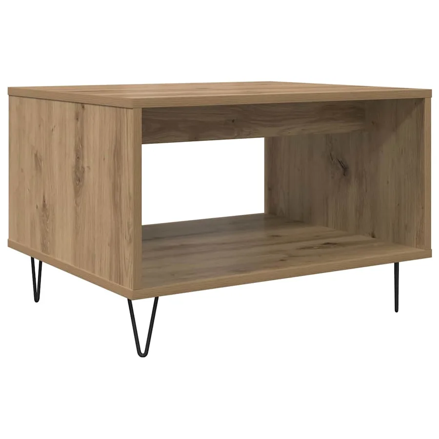 Table basse chêne artisanal 60 x 50 x 40 cm Bois d'ingénierie - 7