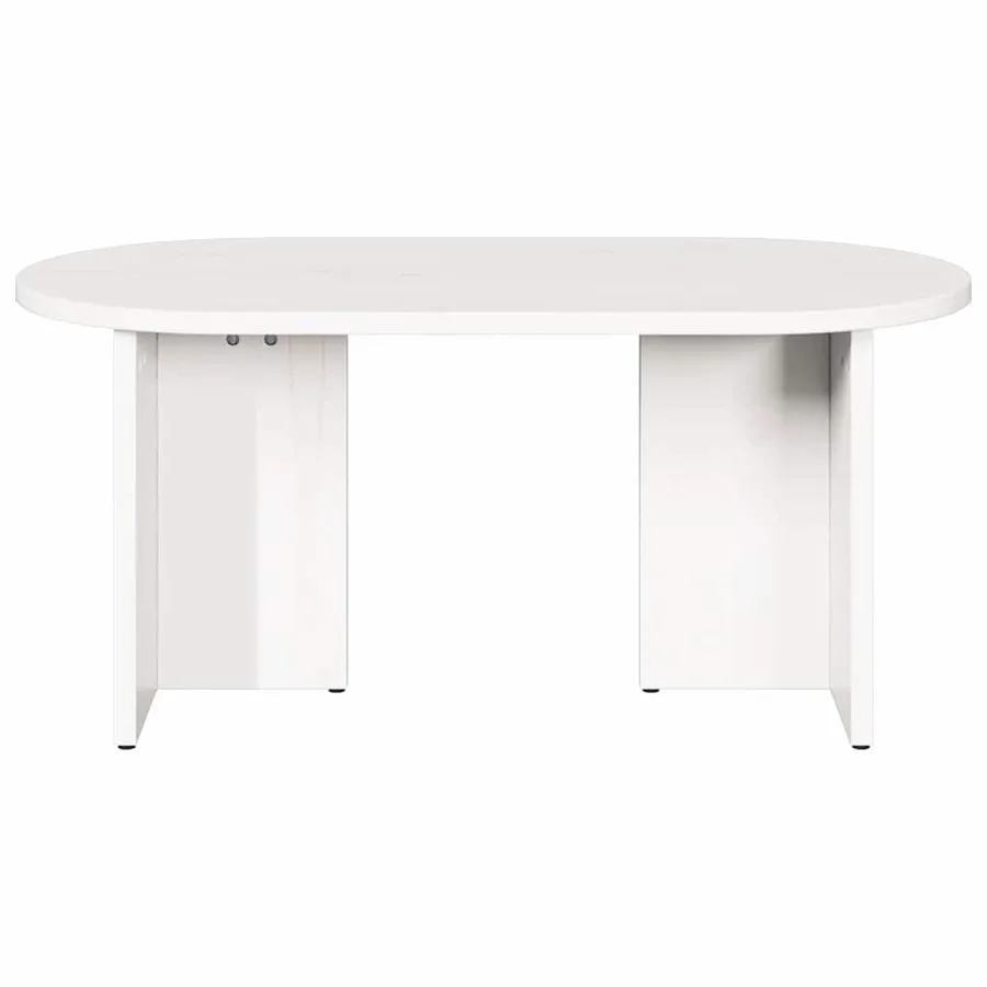 Table basse Blanc 80 x 39,5 x 35 cm Bois de pin massif - 6