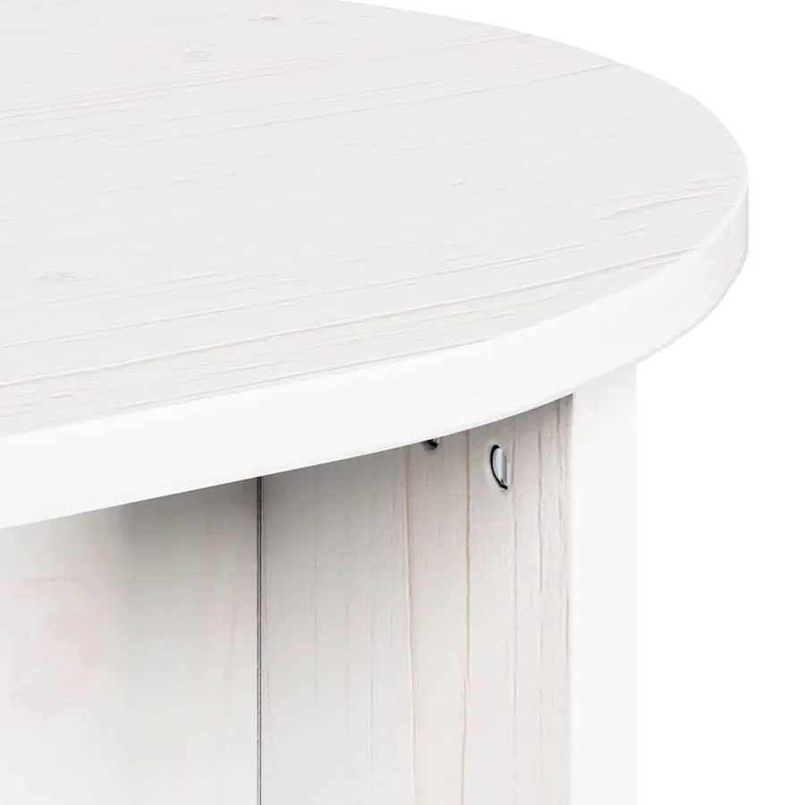 Table basse Blanc 80 x 39,5 x 35 cm Bois de pin massif - 8
