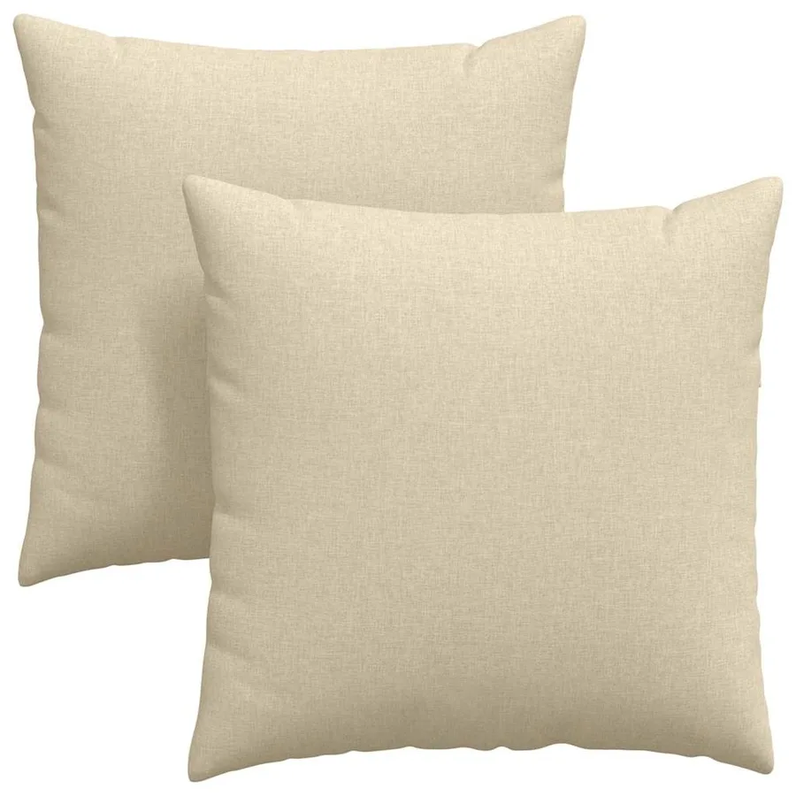 Coussins de canapé 2 pcs Crème 60 x 60 cm tissu - 2