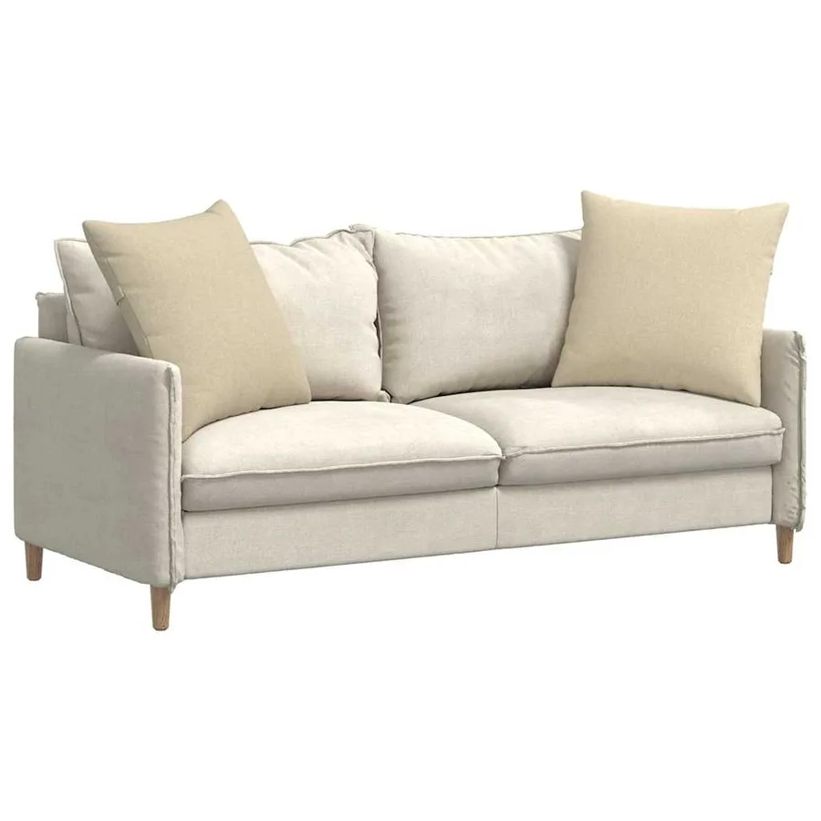 Coussins de canapé 2 pcs Crème 60 x 60 cm tissu - 3