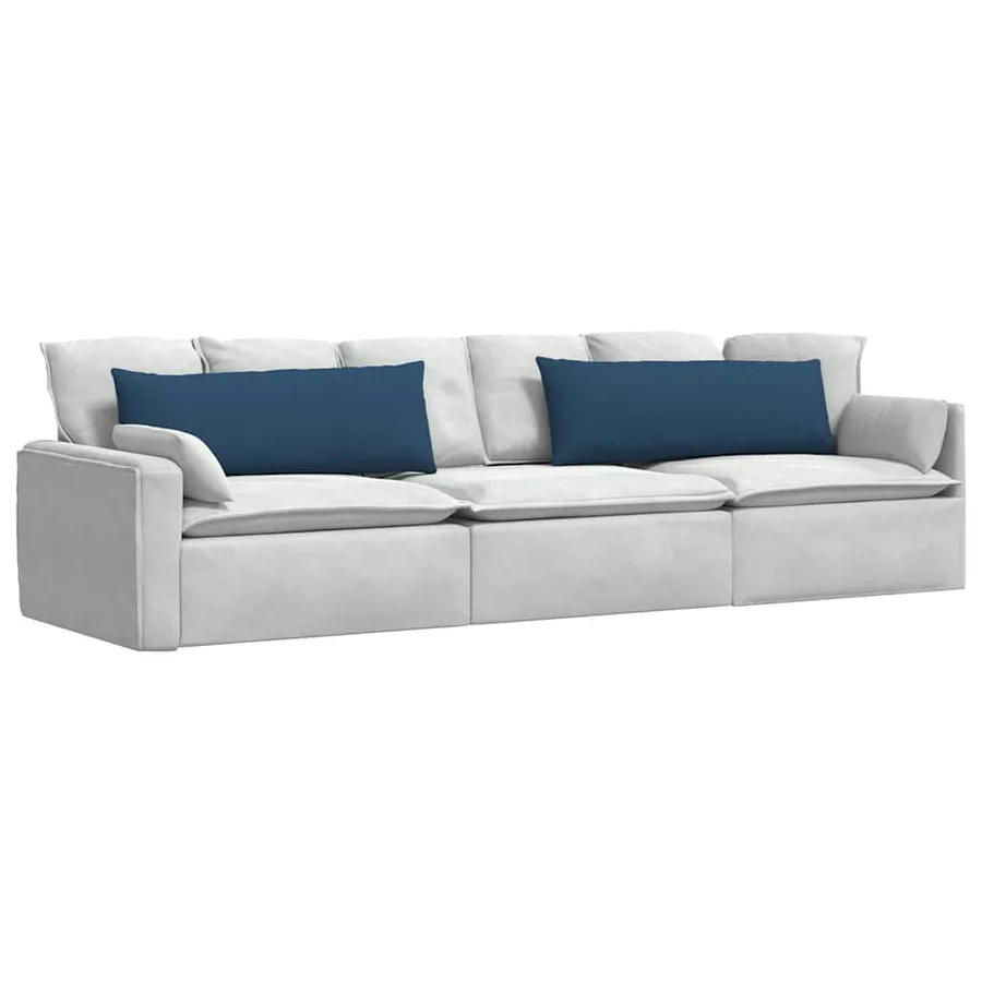Coussins de canapé 2 pcs Bleu 120 x 40 cm tissu - 3