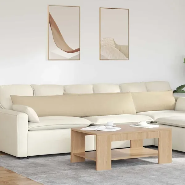 Coussins de canapé 2 pcs Crème 200 x 40 cm tissu
