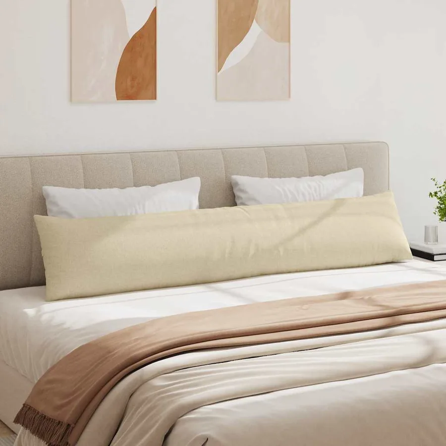 Coussins de canapé 2 pcs Crème 200 x 40 cm tissu - 4