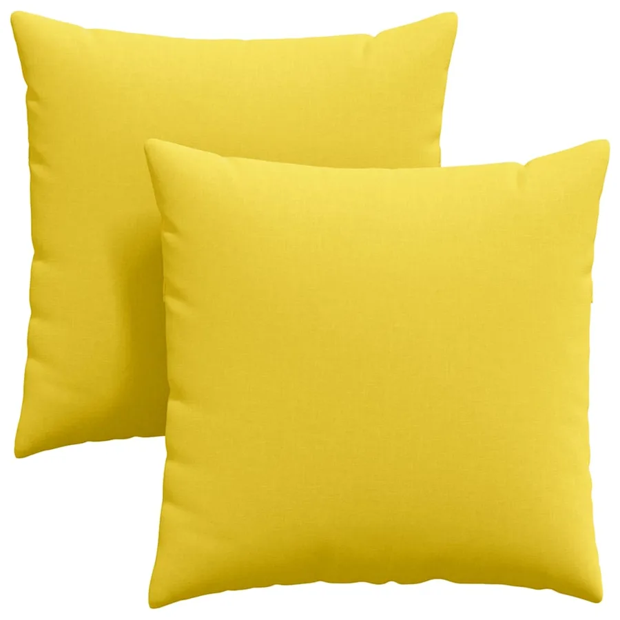 Coussins de canapé 2 pcs Jaune clair 60 x 60 cm tissu - 2