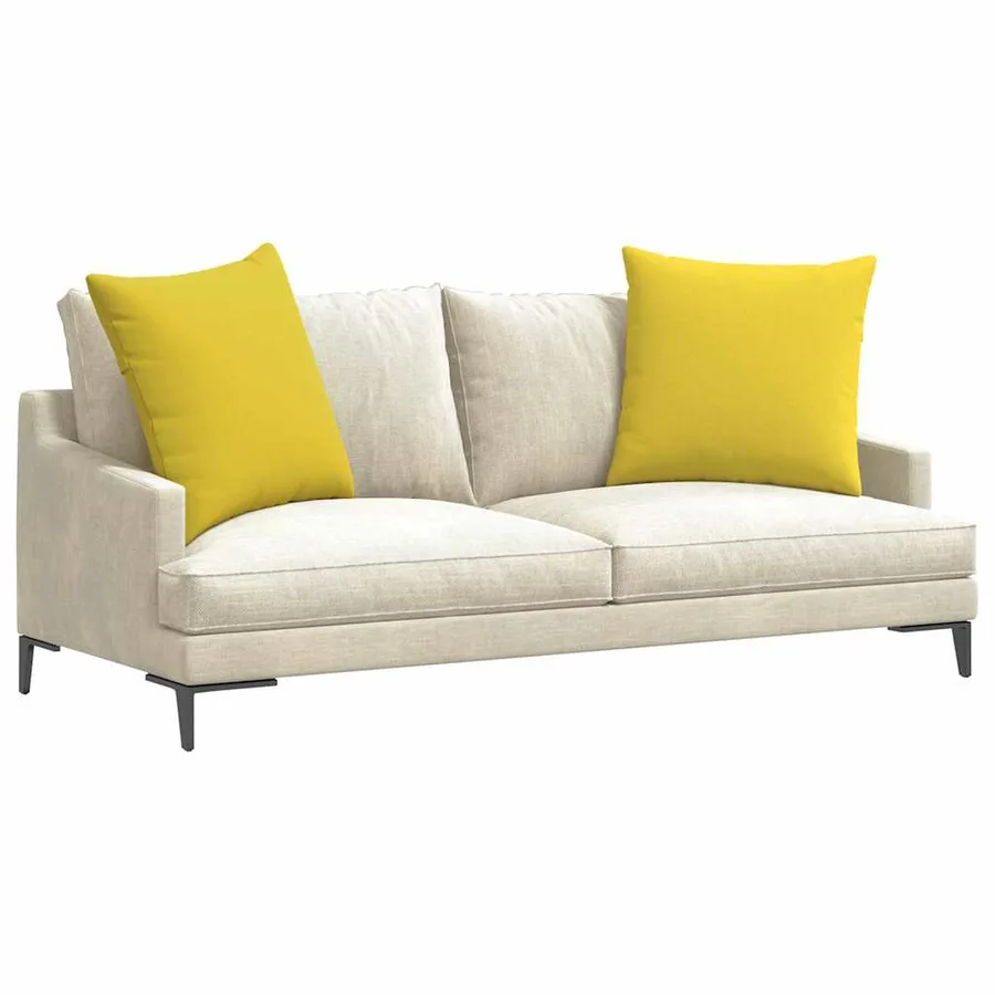 Coussins de canapé 2 pcs Jaune clair 60 x 60 cm tissu - 3