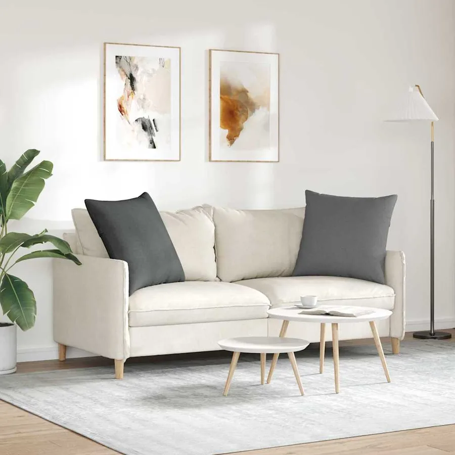 Coussins de canapé 2 pcs Gris foncé 60 x 60 cm tissu - 4