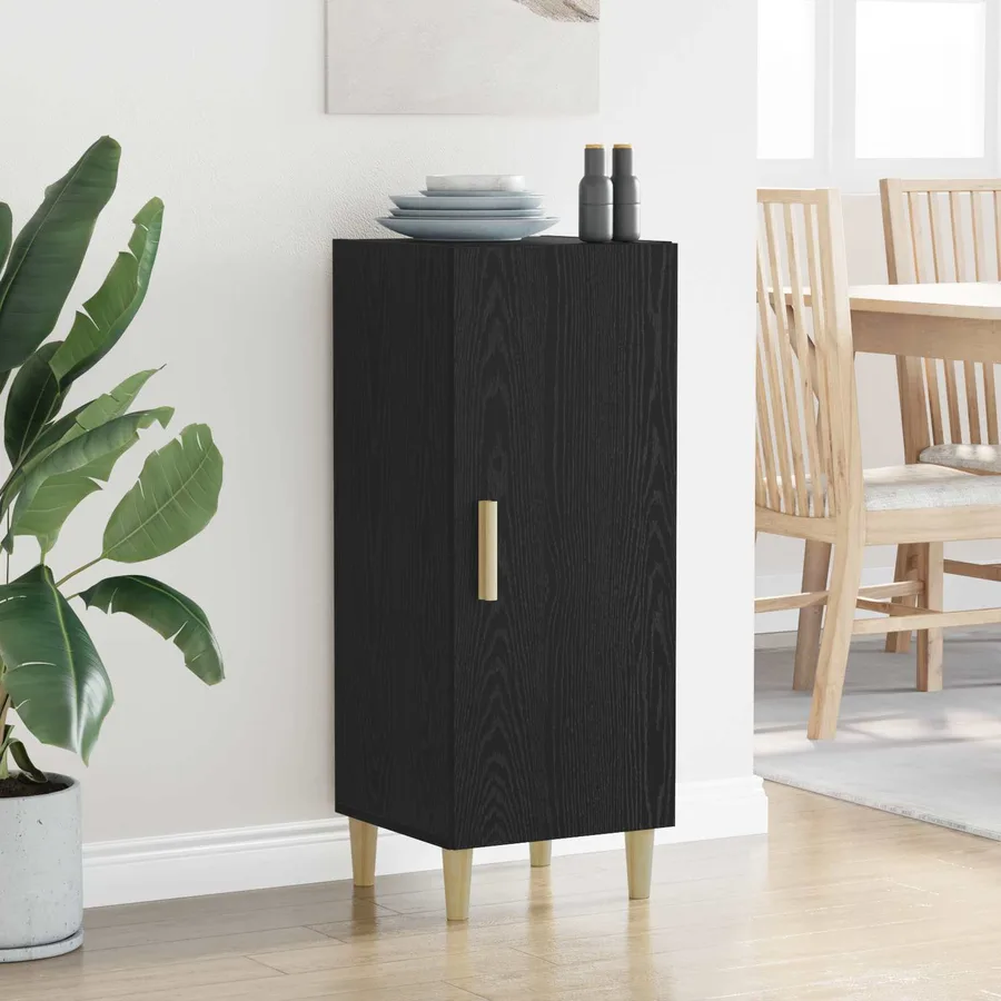 Buffet Chêne noir 34,5 x 34 x 90 cm Bois d'ingénierie - 4