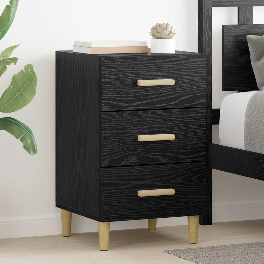 Cabinet de chevet Chêne noir 40 x 40 x 66 cm Bois d'ingénierie