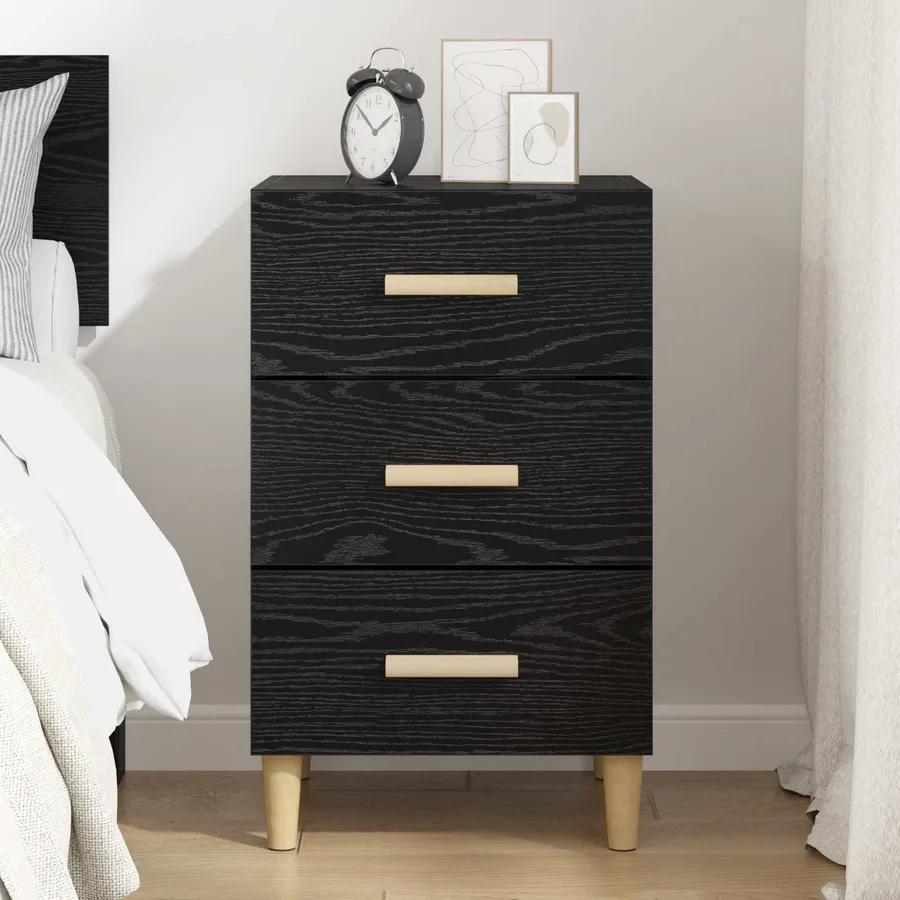 Cabinet de chevet Chêne noir 40 x 40 x 66 cm Bois d'ingénierie - 4