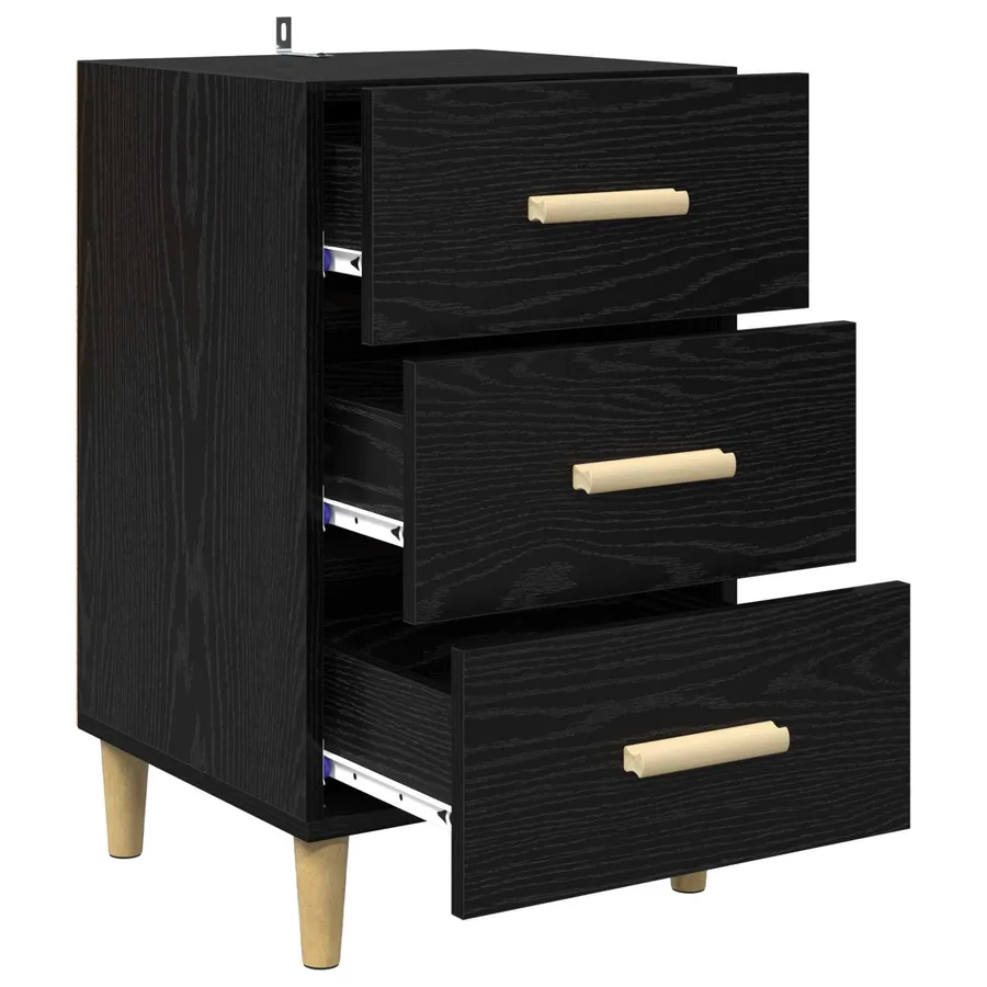 Cabinet de chevet Chêne noir 40 x 40 x 66 cm Bois d'ingénierie - 5