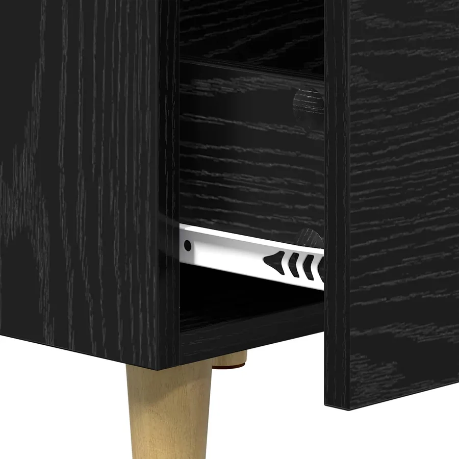 Cabinet de chevet Chêne noir 40 x 40 x 66 cm Bois d'ingénierie - 9