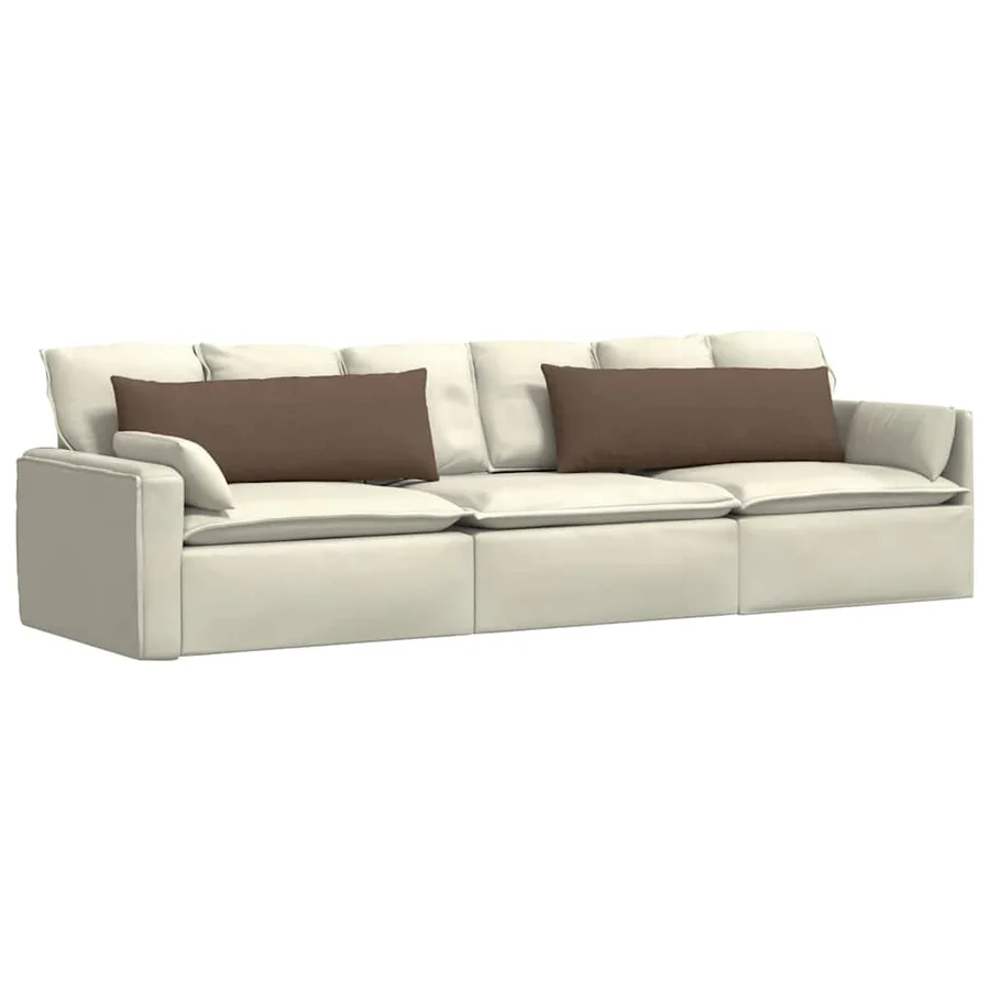 Coussins de canapé 2 pcs Marron 120 x 40 cm tissu - 3