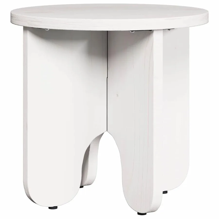 Table basse 2 pcs Blanc Bois de pin massif - 5