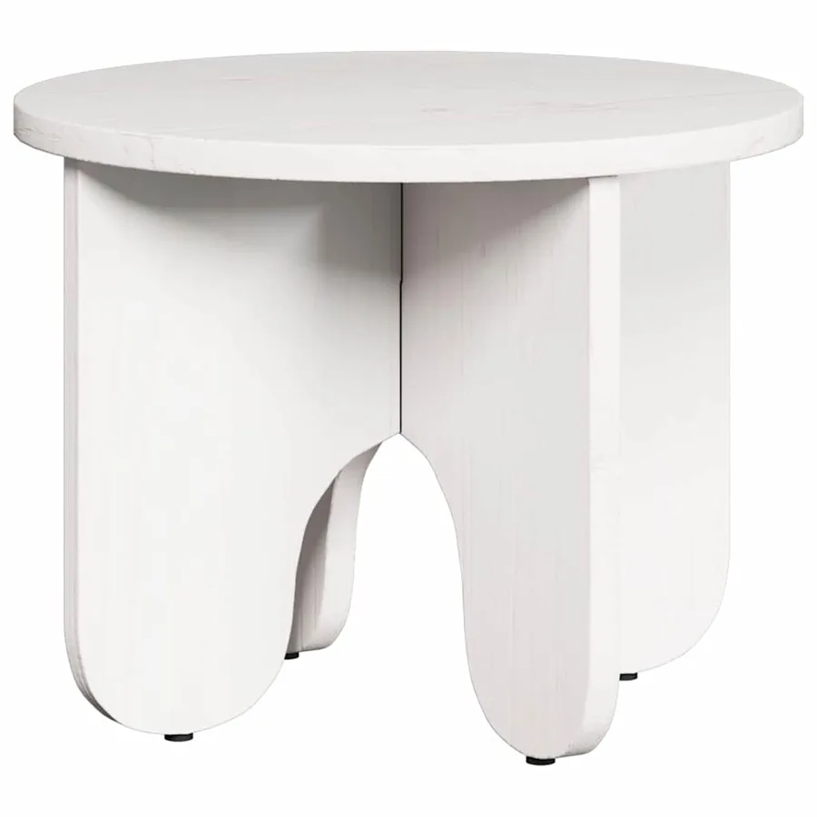Table basse 2 pcs Blanc Bois de pin massif - 6