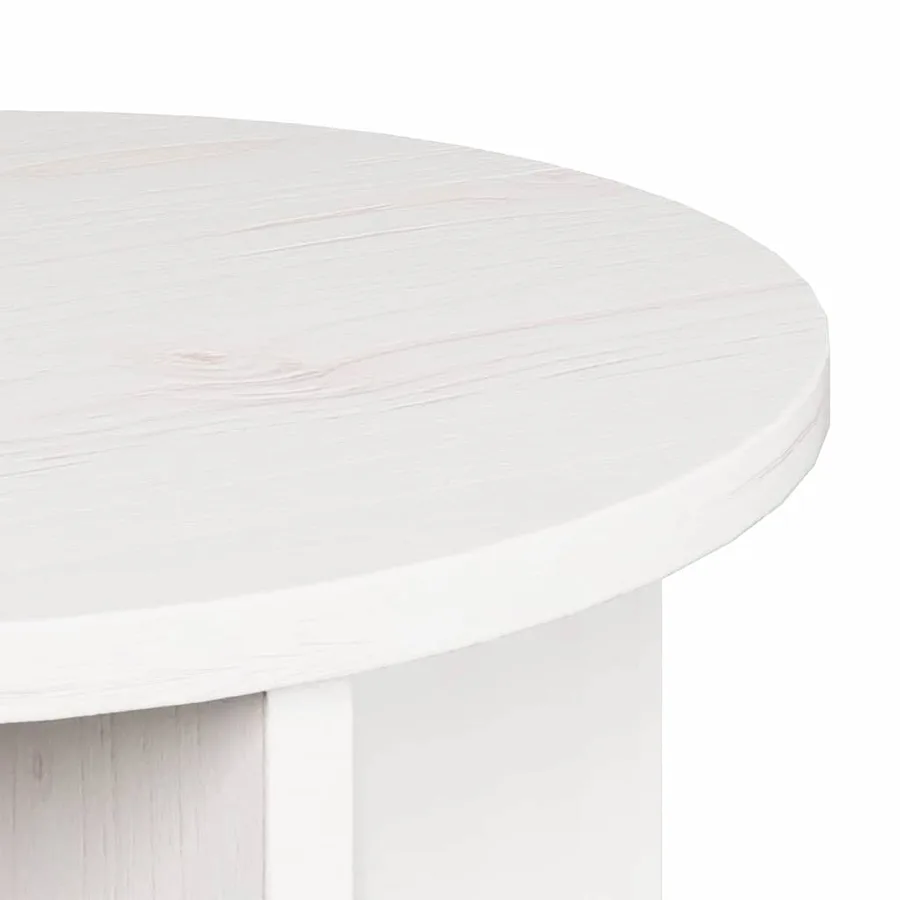 Table basse 2 pcs Blanc Bois de pin massif - 7