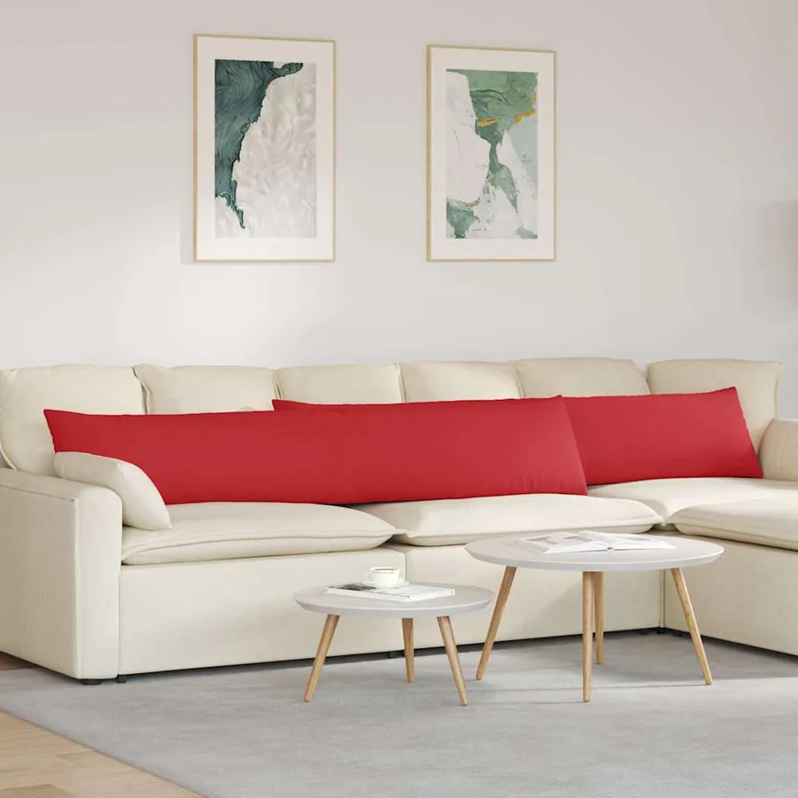 Coussins de canapé 2 pcs Rouge 200 x 40 cm tissu