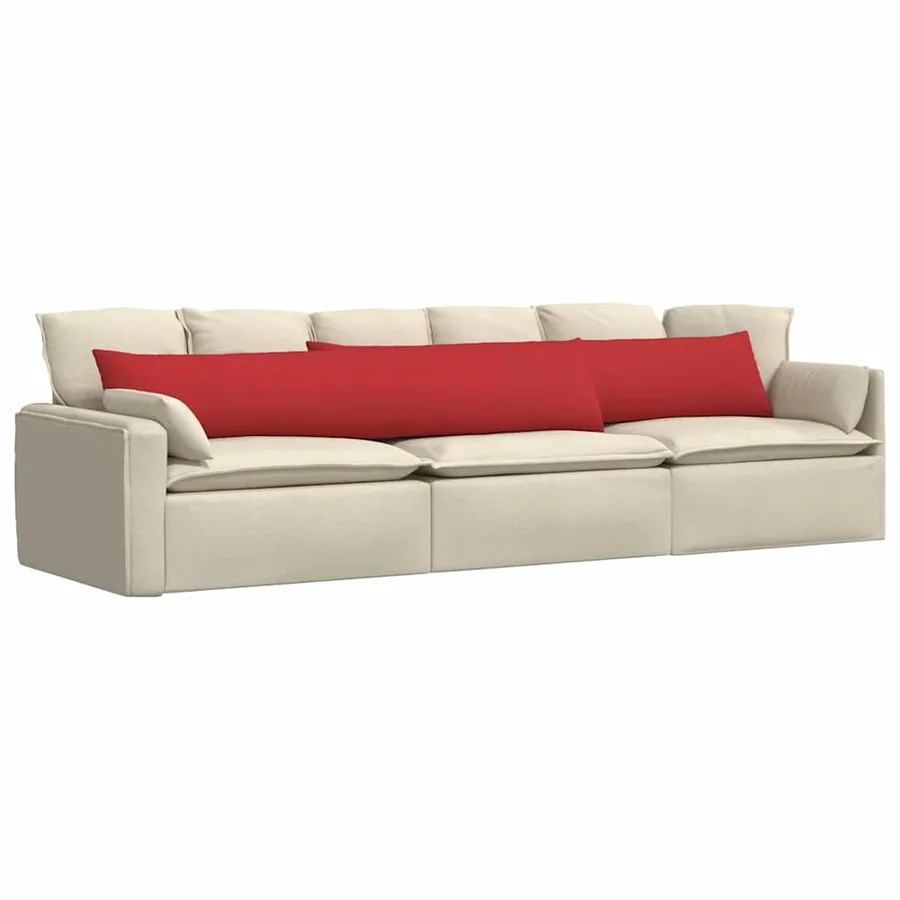Coussins de canapé 2 pcs Rouge 200 x 40 cm tissu - 3