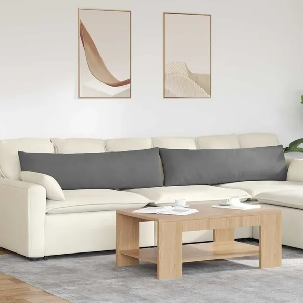 Coussins de canapé 2 pcs Gris foncé 145 x 40 cm tissu