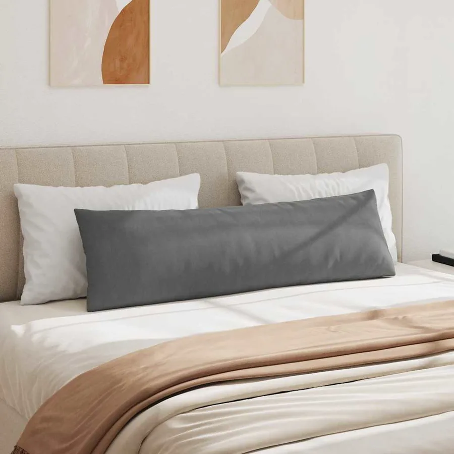 Coussins de canapé 2 pcs Gris foncé 145 x 40 cm tissu - 4