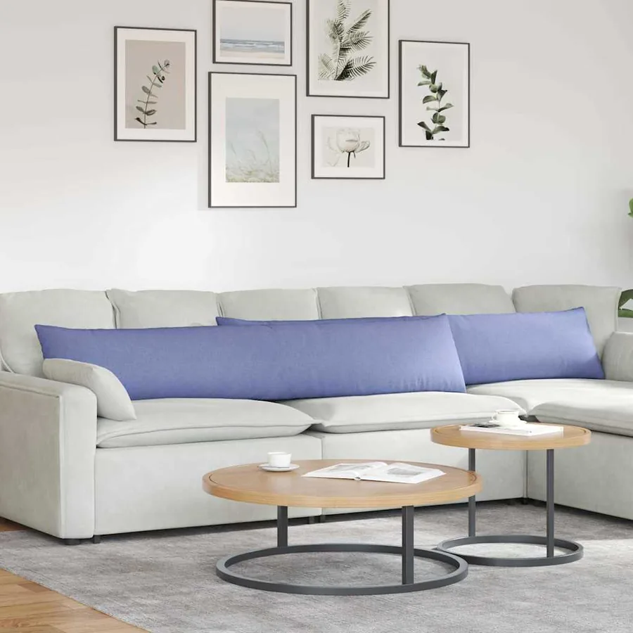 Coussins de canapé 2 pcs Bleu denim 200 x 40 cm tissu
