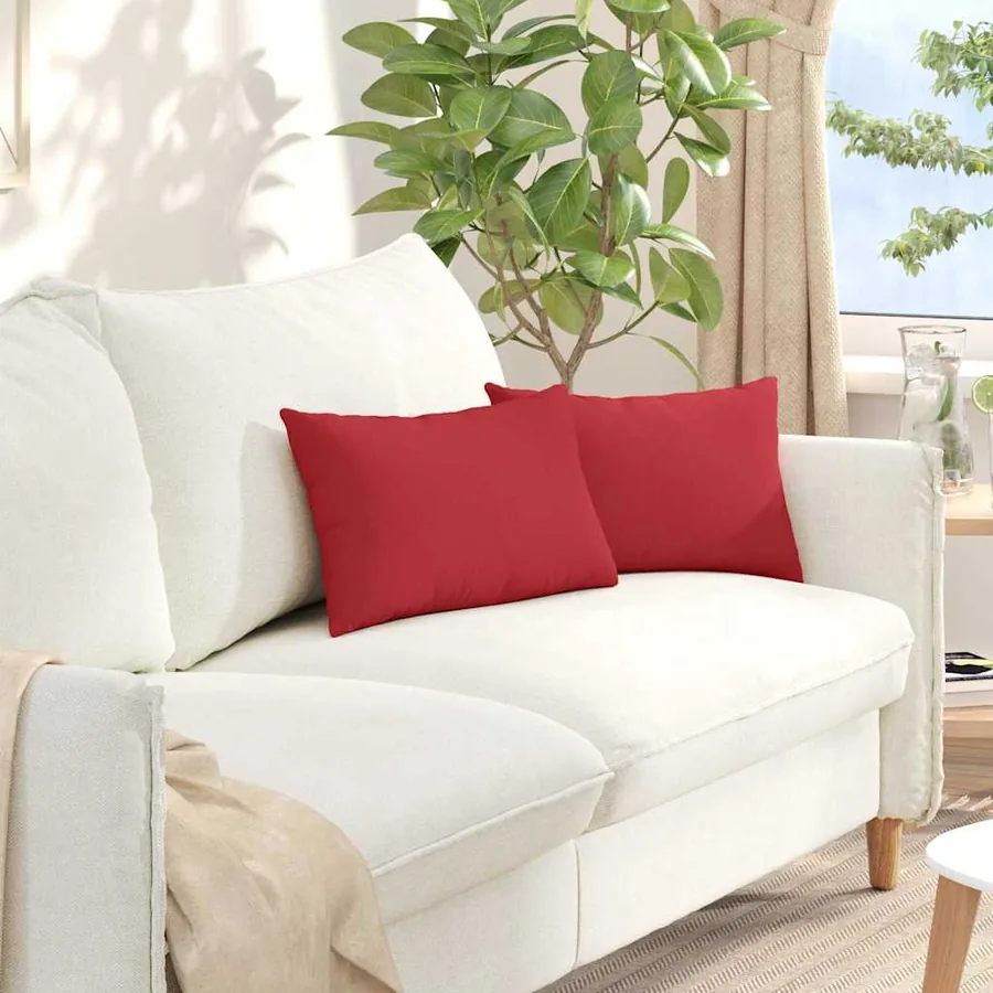 Coussins de canapé 2 pcs Rouge 50 x 30 cm tissu
