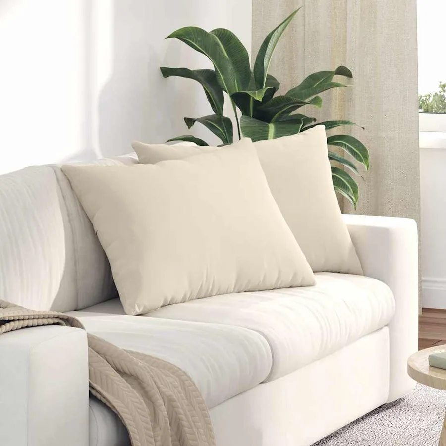 Coussins de canapé 2 pcs Beige 70 x 50 cm tissu