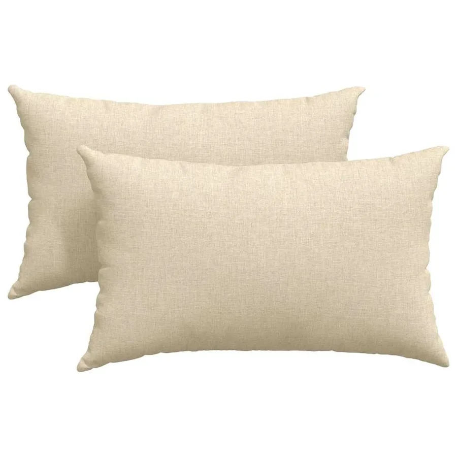 Coussins de canapé 2 pcs Crème 50 x 30 cm tissu - 2