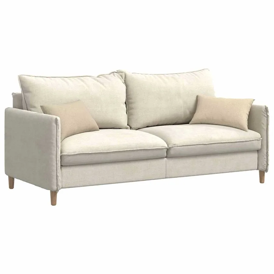 Coussins de canapé 2 pcs Crème 50 x 30 cm tissu - 3