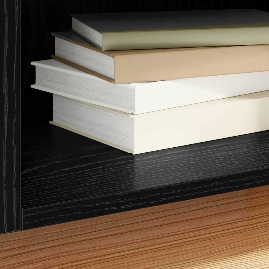 Meuble à vinyles Chêne noir 121 x 38 x 48 cm Bois d'ingénierie - 4