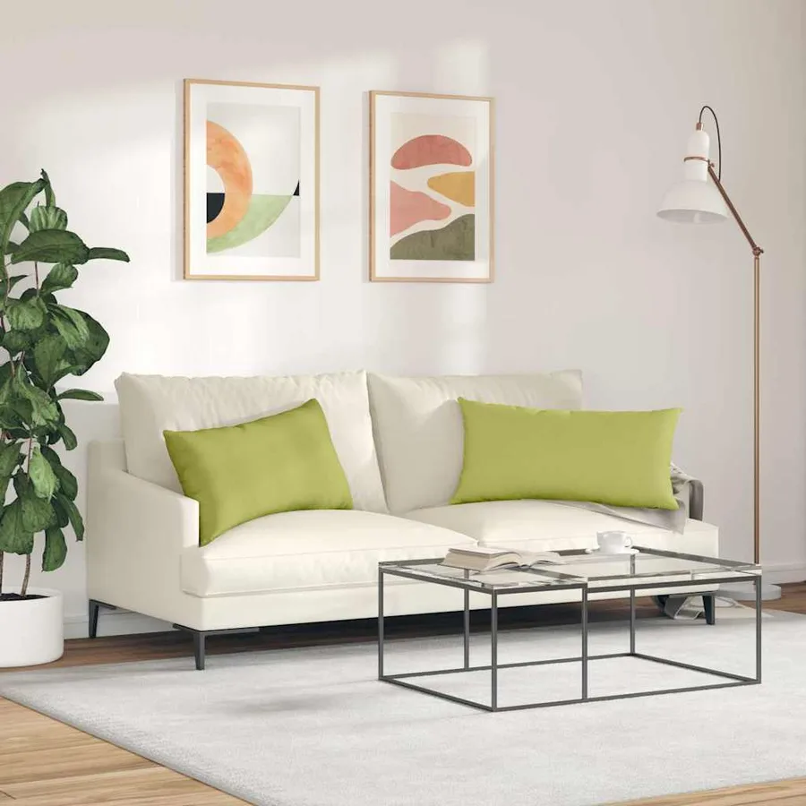 Coussins de canapé 2 pcs Vert clair 80 x 40 cm tissu - 4