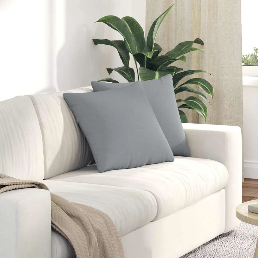 Coussins de canapé 2 pcs Gris clair 45 x 45 cm tissu