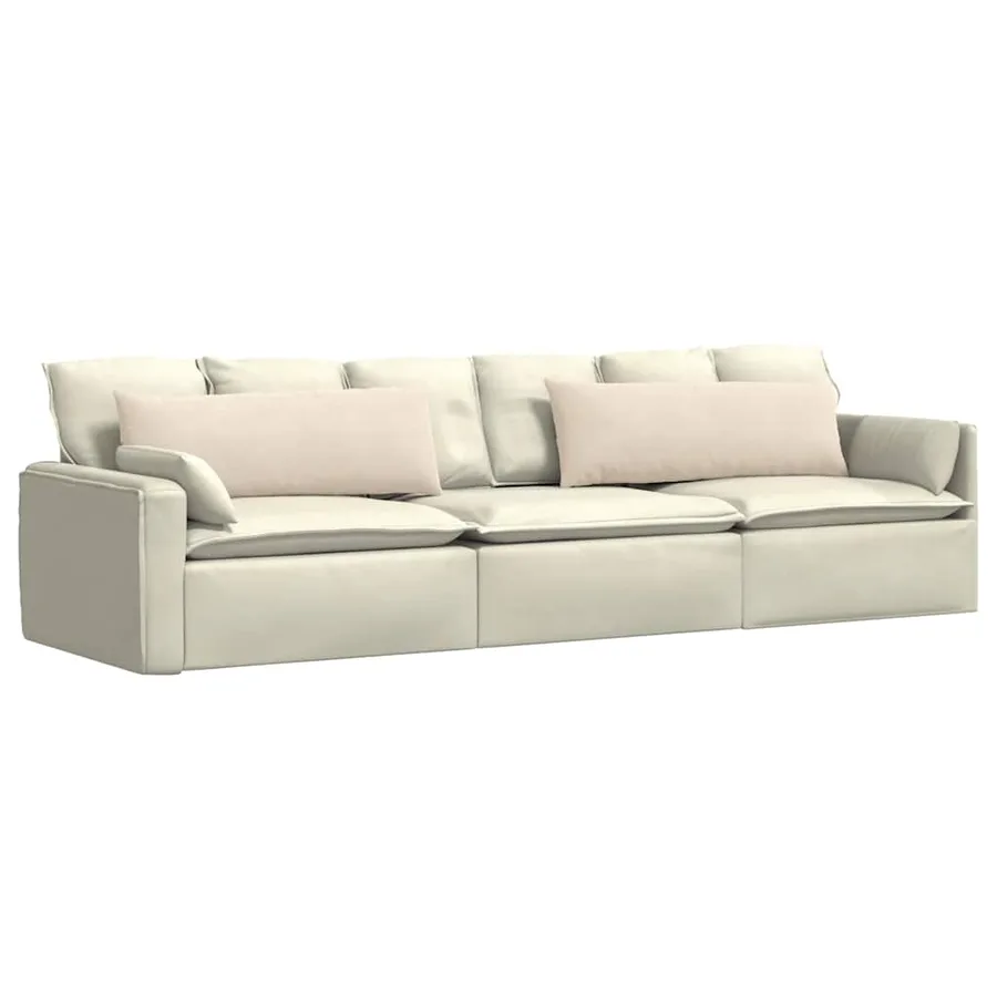 Coussins de canapé 2 pcs Beige 120 x 40 cm tissu - 3