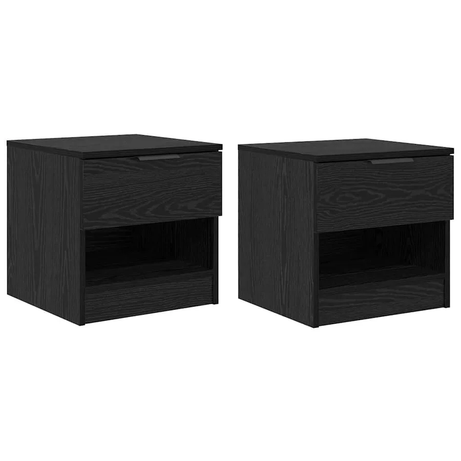 Armoire de lit avec tiroir 2 pcs Chêne noir 40 x 39 x 40cm - 2