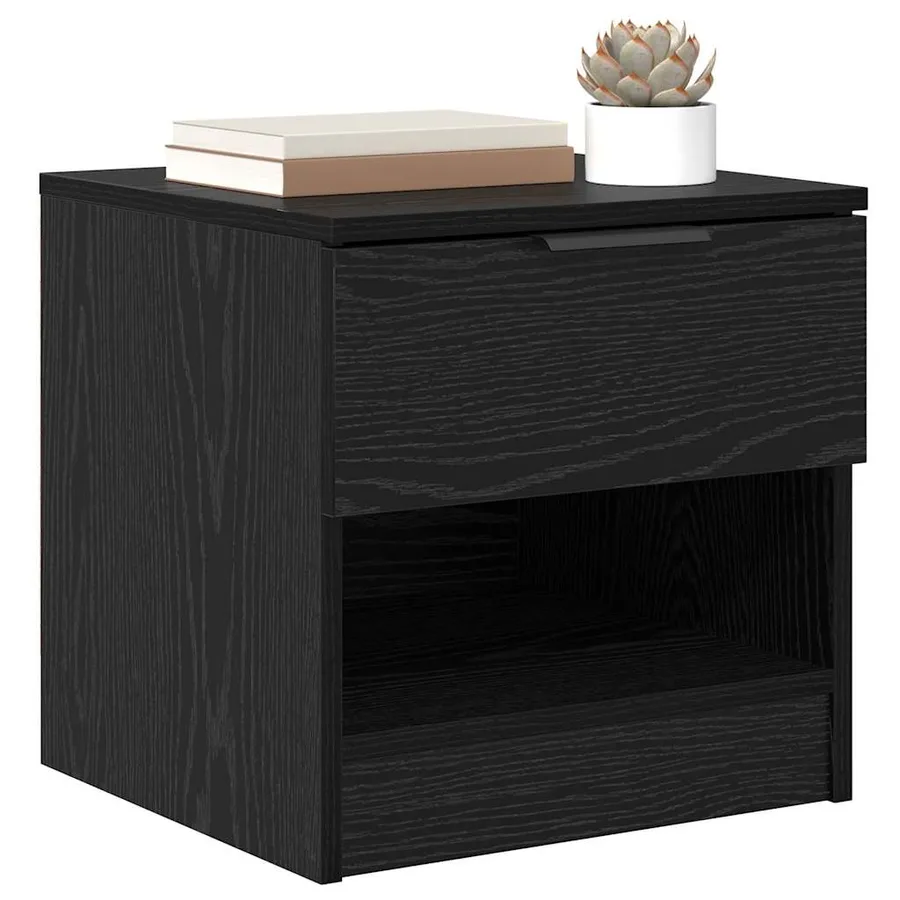 Armoire de lit avec tiroir 2 pcs Chêne noir 40 x 39 x 40cm - 3