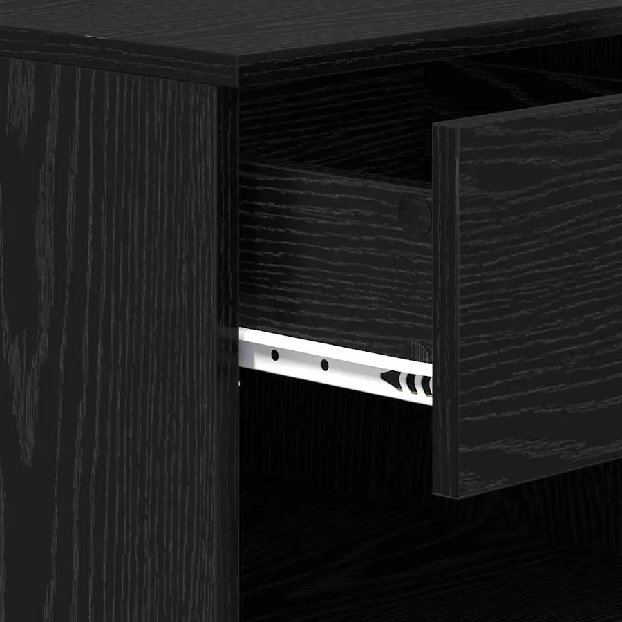 Armoire de lit avec tiroir 2 pcs Chêne noir 40 x 39 x 40cm - 8