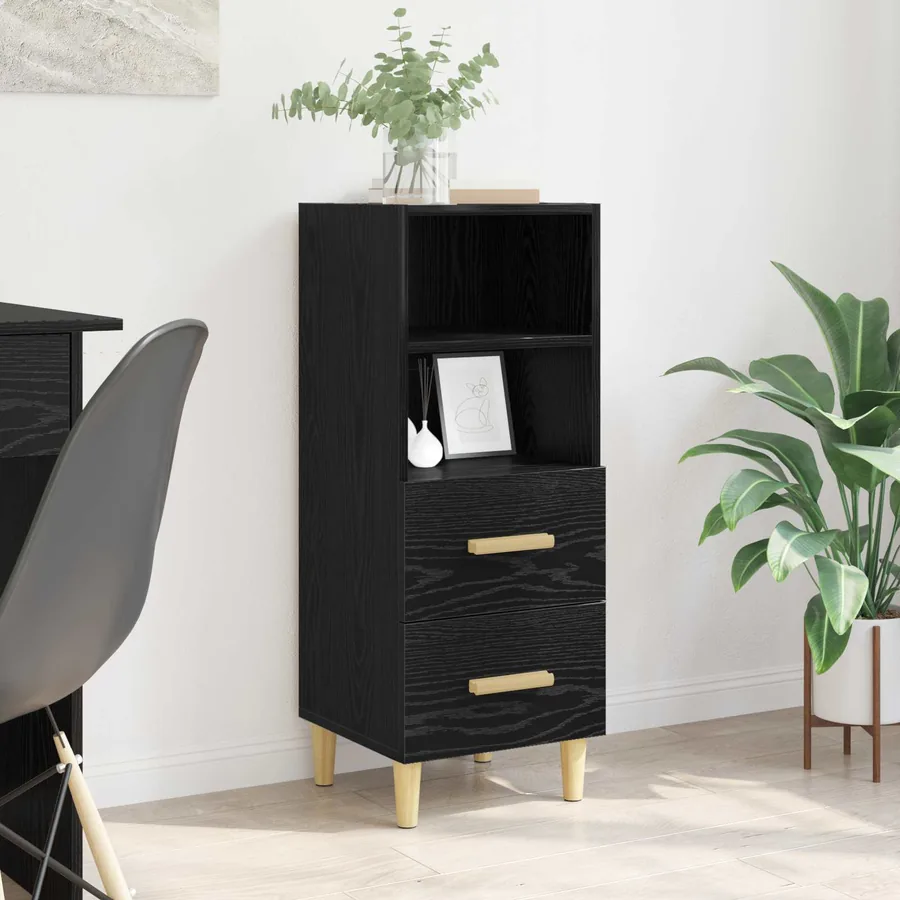 Buffet Chêne noir 34 x 34,5 x 90 cm Bois d'ingénierie