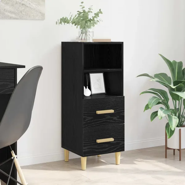 Buffet Chêne noir 34 x 34,5 x 90 cm Bois d'ingénierie