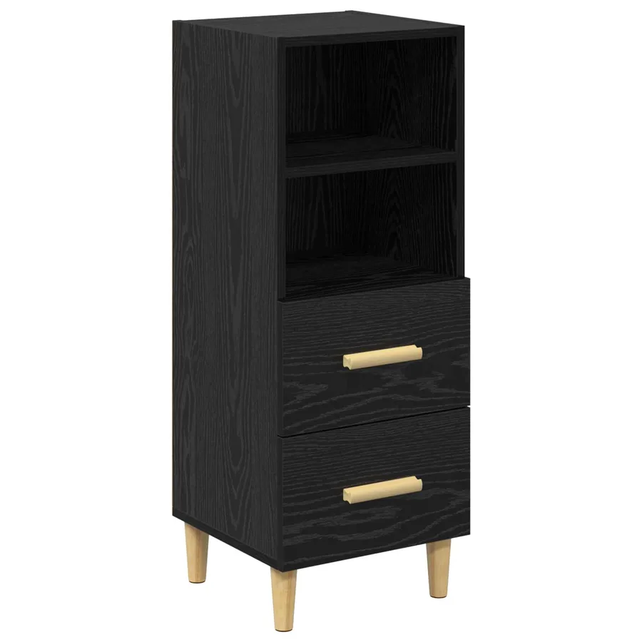 Buffet Chêne noir 34 x 34,5 x 90 cm Bois d'ingénierie - 2
