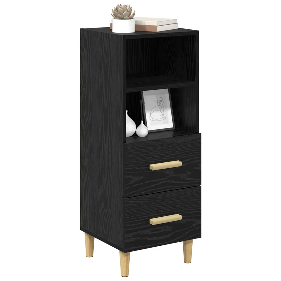 Buffet Chêne noir 34 x 34,5 x 90 cm Bois d'ingénierie - 3