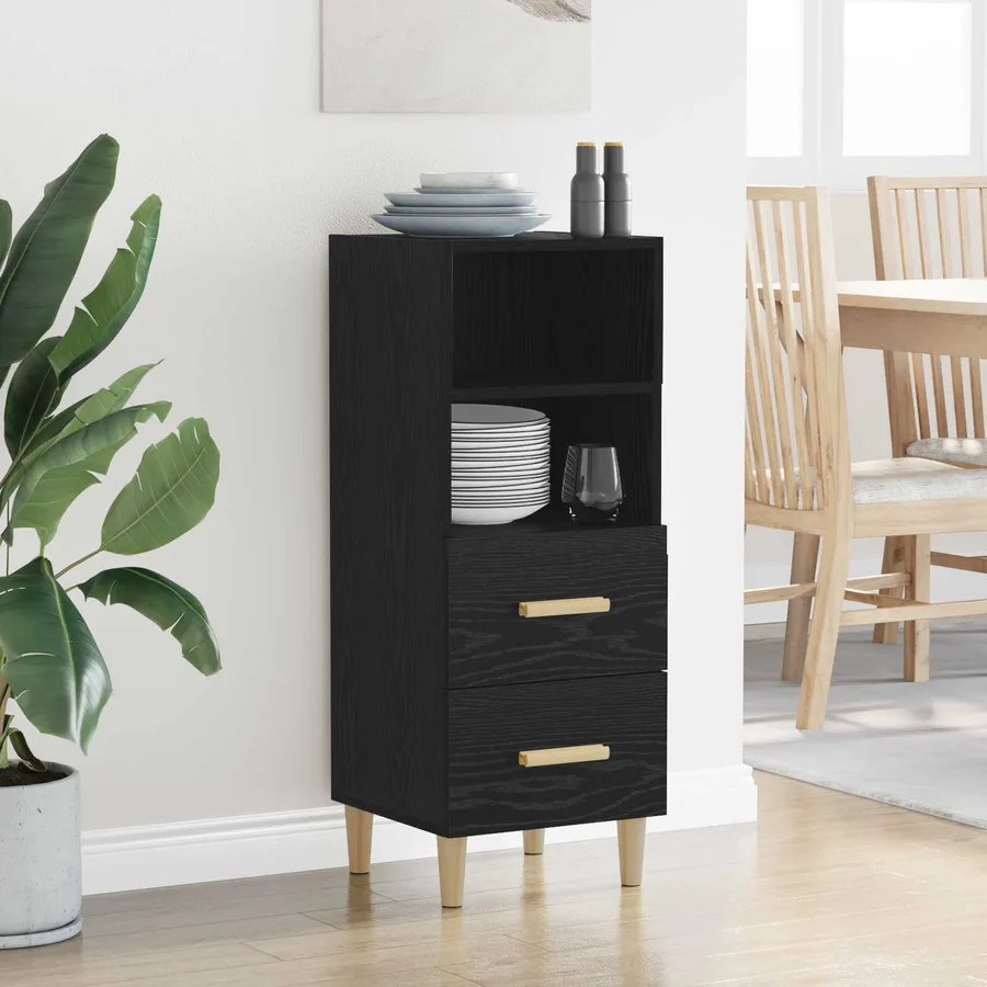 Buffet Chêne noir 34 x 34,5 x 90 cm Bois d'ingénierie - 4
