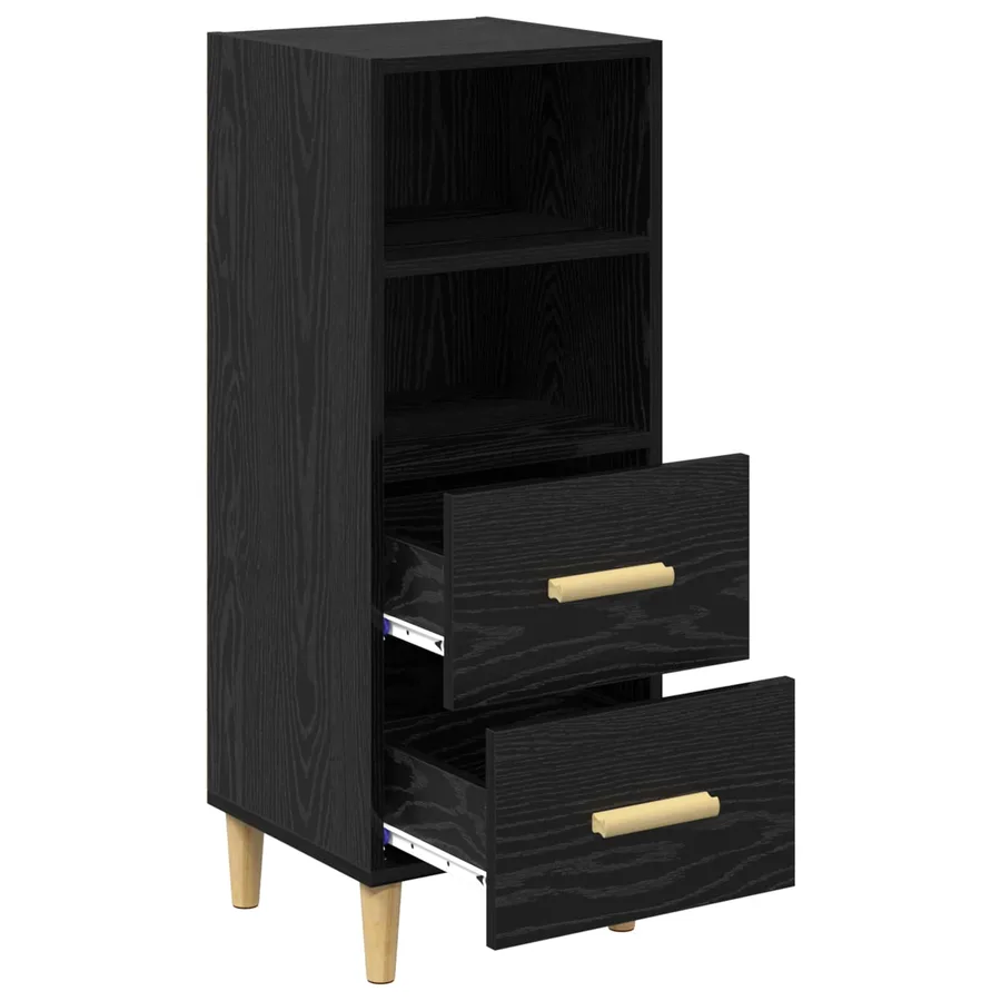 Buffet Chêne noir 34 x 34,5 x 90 cm Bois d'ingénierie - 5