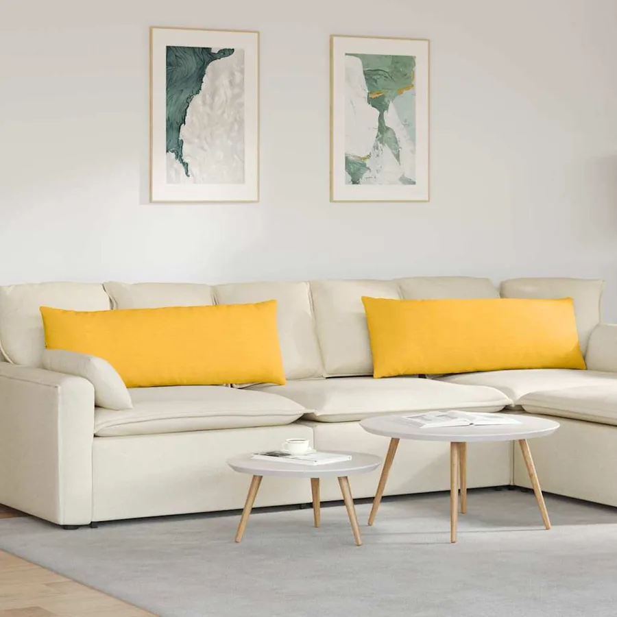 Coussins de canapé 2 pcs Jaune clair 120 x 40 cm